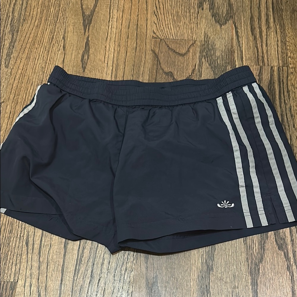 Navy blue Athletic Shorts with Gray Stripes